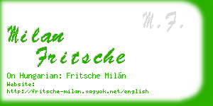 milan fritsche business card